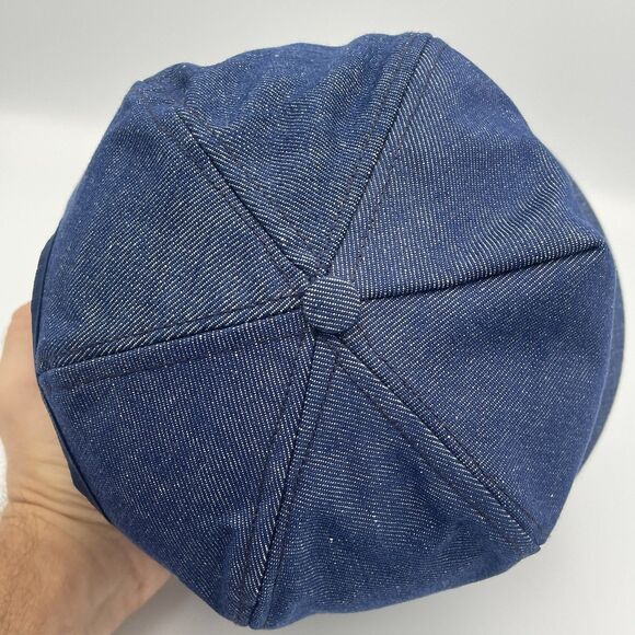 Vintage Denim Short Brim Jean Snapback Hat Cap Rare 1980s Made In The USA - Picture 6 of 11